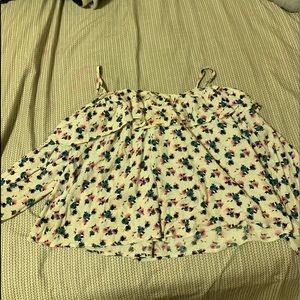 Floral White Cold Shoulder Blouse